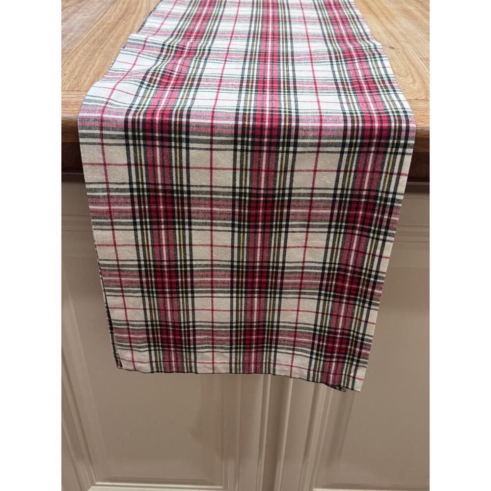 The Royal Standard Christmas Plaid Table Runner Red Green White Holiday